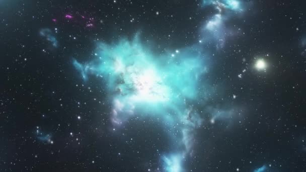 Fundo Espacial Imagens Animadas Voar Pelo Espaço Para Galáxias Imagens — Vídeo de Stock