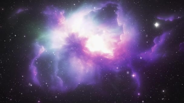 Fondo Espacial Imágenes Animadas Volando Por Espacio Las Galaxias Imágenes — Vídeo de stock