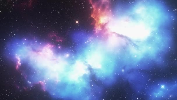 Космический Фон Анимированные Кадры Летящие Космос Галактикам Высококачественные Кадры — стоковое видео