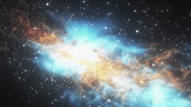 Kozmik arka plan videosu. Yıldızlar, galaksi ve kozmik toz. Yüksek kalite 4k görüntü