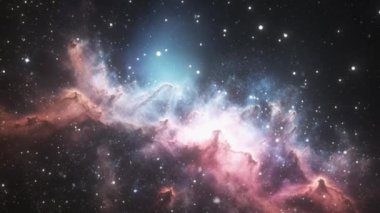 Kozmik arka plan videosu. Yıldızlar, galaksi ve kozmik toz. Yüksek kalite 4k görüntü