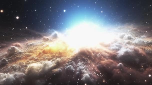 銀河の中心は明るい光で 大量の宇宙塵に囲まれています 高品質の4K映像 — ストック動画