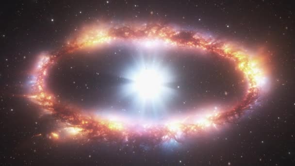 Одна Галактика Зірка Навколо Якої Знаходиться Кільце Газу Пилу Створення — стокове відео