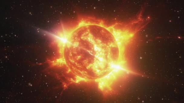 Κοντινό Πλάνο Του Ήλιου Στο Διάστημα Υψηλής Ποιότητας Πλάνα — Αρχείο Βίντεο