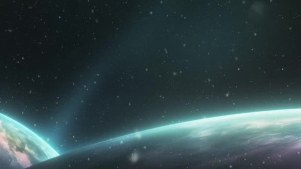 Космический Фон Поверхности Двух Экзопланет Высококачественные Кадры — стоковое видео