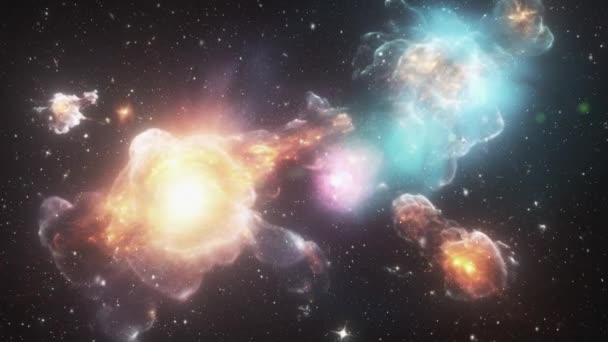 Erstaunliche Weltraum Hintergründe Anderer Galaxien Und Welten Raumfahrt Durch Das — Stockvideo