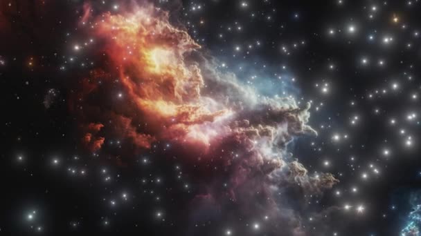 Güzel Kozmik Nebula Uzayda Gaz Toz Birikimi Yüksek Kalite Görüntü — Stok video