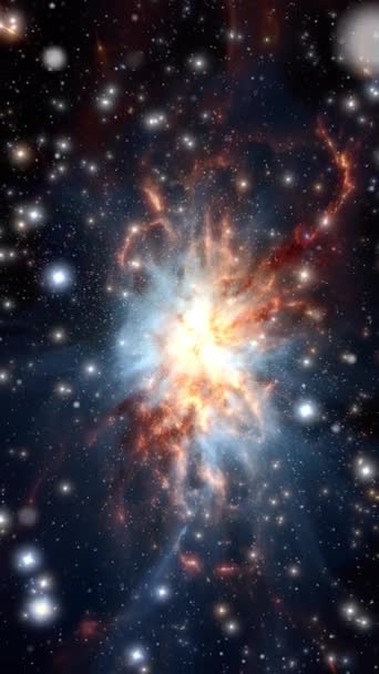 Vuelo Través Del Espacio Las Galaxias Imágenes Alta Calidad — Vídeos de Stock