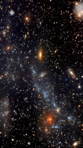 Vuelo Través Del Espacio Las Galaxias Imágenes Alta Calidad — Vídeos de Stock