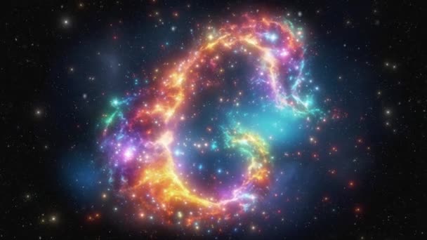 Eine Helle Und Erstaunliche Galaxie Ist Voller Neuer Zivilisationen Hochwertiges — Stockvideo