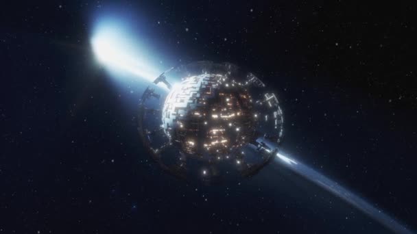 Dysonova Koule Supercivilizace Vybudovala Kouli Kolem Hvězdy Vysoce Kvalitní Záběry — Stock video