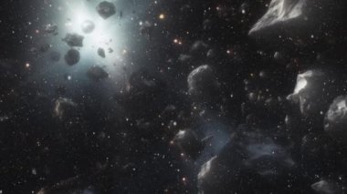 Göktaşları ve tozların uzay arkaplanı. Yüksek kalite 4k görüntü