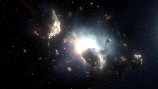 Fundo Espacial Meteoritos Poeira Imagens Alta Qualidade — Vídeo de Stock