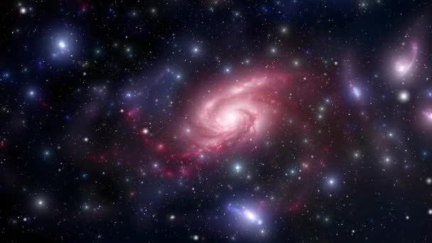 Contempla Espectáculo Encantador Panorama Galáctico Sobre Telón Fondo Lleno Estrellas — Vídeos de Stock