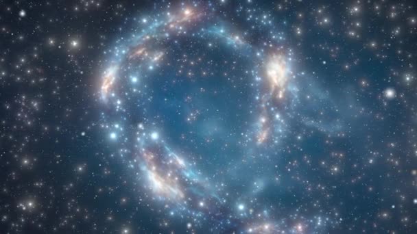 Evrenin Karanlık Tuvaline Karşı Galaksilerin Yıldızların Çarpıcı Bir Görüntüsü Yüksek — Stok video