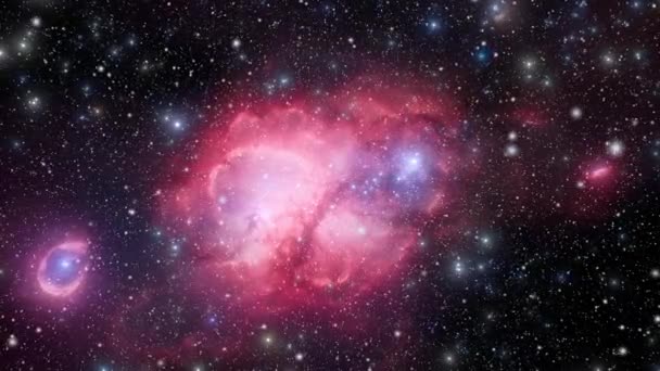 Dig Visuell Resa Genom Ett Kosmiskt Landskap Utsmyckat Med Galaxer — Stockvideo