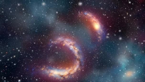 Kosmisk Bonad Vävd Med Galaxer Och Stjärnor Ett Himmelskt Mästerverk — Stockvideo