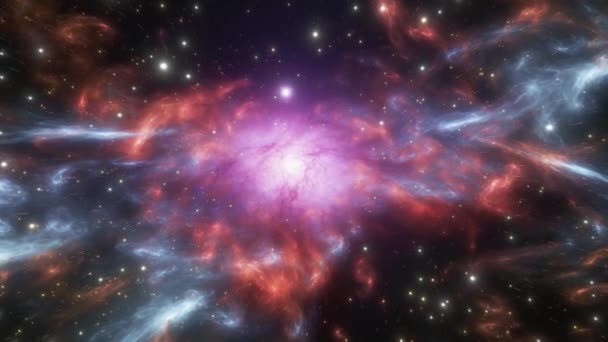 Paisagens Espaciais Através Galáxias Poeira Espacial Imagens Alta Qualidade — Vídeo de Stock
