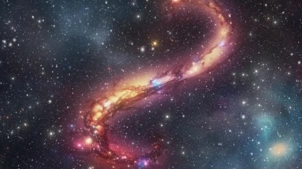 Διαστημικά Τοπία Μέσα Από Γαλαξίες Και Διαστημική Σκόνη Υψηλής Ποιότητας — Αρχείο Βίντεο