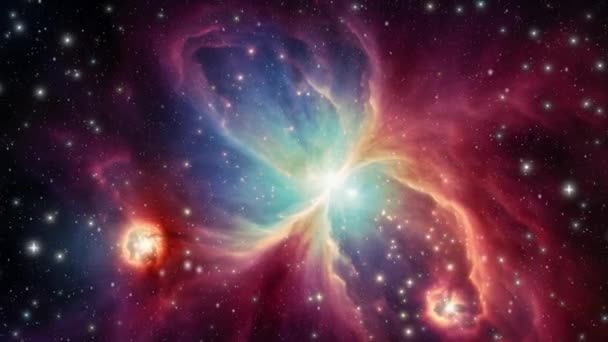 Велика Красива Галактика Подорож Космос Високоякісні Кадри — стокове відео