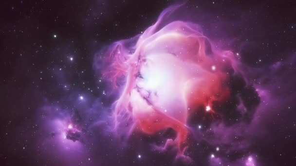 Una Hermosa Nebulosa Hecha Gas Polvo Cósmico Vuelo Por Espacio — Vídeos de Stock