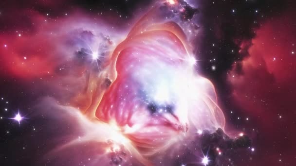 Krásná Mlhovina Plynu Kosmického Prachu Letíme Vesmírem Vysoce Kvalitní Záběry — Stock video