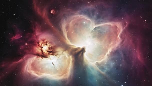Beautiful Nebula Made Gas Cosmic Dust Flight Space High Quality — Stock Video