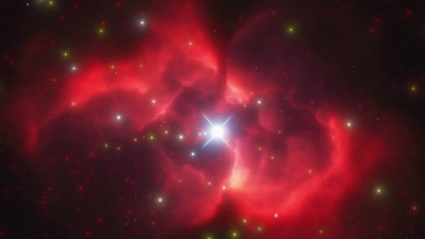 Spațiul Roșu Galaxia Cosmică Sub Forma Unei Nebuloase Înregistrare Înaltă — Videoclip de stoc