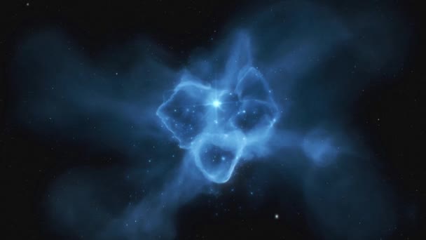 Kozmik Arka Plan Mavi Galaksi Uçuş Yüksek Kalite Görüntü — Stok video