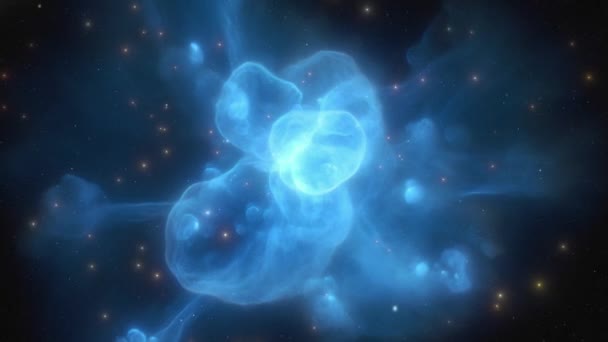 Космический Фон Полет Голубую Галактику Высококачественные Кадры — стоковое видео