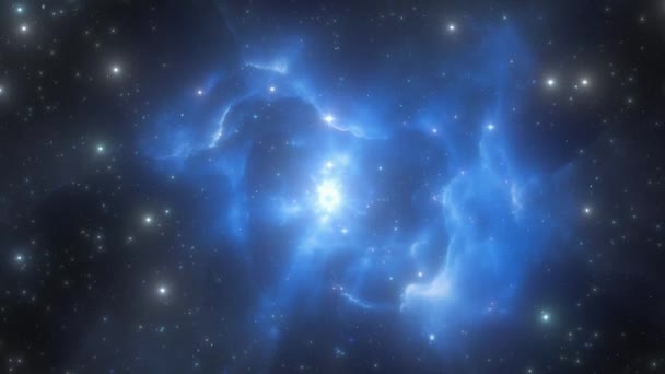 Kozmik Arka Plan Mavi Galaksi Uçuş Yüksek Kalite Görüntü — Stok video