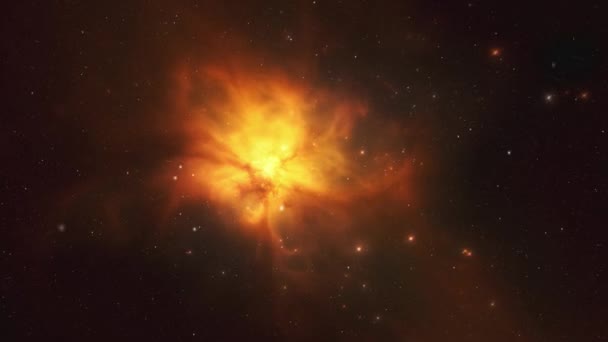 Universo Galaxias Estrellas Vuelo Través Del Espacio Centro Galaxia Dorada — Vídeos de Stock