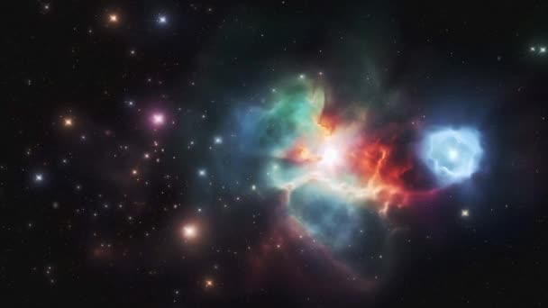 Вселенная Галактики Звезды Полет Через Космос Центр Галактики Высококачественные Кадры — стоковое видео