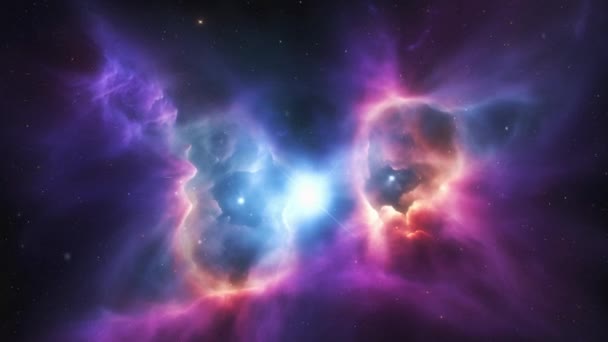Űrtáj Fényes Csillagokkal Kozmikus Ködökkel Ragyogással Kozmikus Ködöknek Különböző Árnyalataik — Stock videók