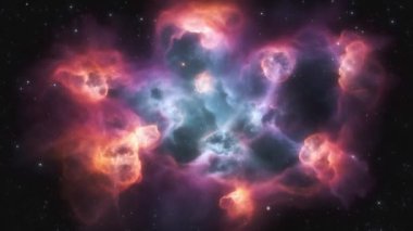 Evren boyunca uzak galaksilerin kalbine yolculuk. Yüksek kalite 4k görüntü