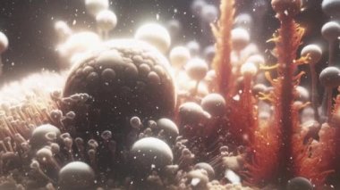 Işığın altındaki mikroskobik dünya. Makro parçalar testere. Yüksek kalite 4k görüntü