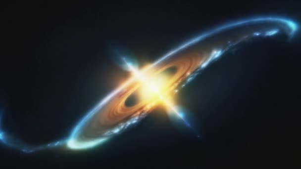 Uma Bela Galáxia Espiral Com Quasar Centro Imagens Alta Qualidade — Vídeo de Stock