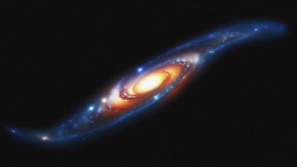 Bella Galassia Spirale Nello Spazio Oscuro Filmati Alta Qualità — Video Stock