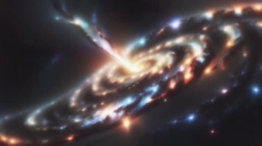 Resimli kozmik spiral animasyon, bilimsel içerik için ideal. Yüksek kalite 4k görüntü