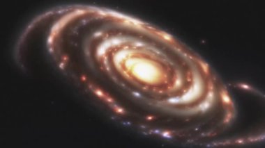 Kendi ekseni etrafında dönen büyük bir galaktik spiral. Spiral galaksi. Yüksek kalite 4k görüntü