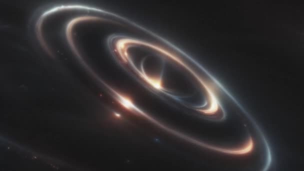 Pierścień Galaktyki Ogromnym Kosmosie Animacja Obiektów Kosmicznych Kinowym Efektem Ziarna — Wideo stockowe