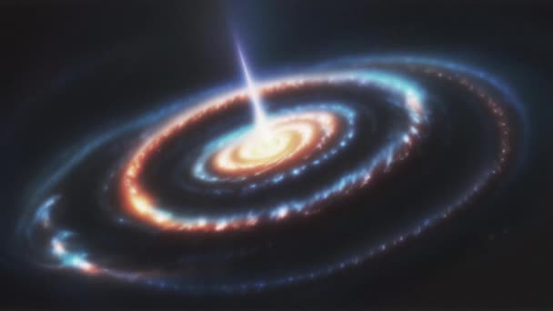Eine Ringgalaxie Mit Einem Großen Quasar Zentrum Hochwertiges Filmmaterial — Stockvideo