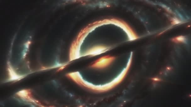 Explosão Galáxia Cósmica Anéis Matéria Poeira Espalhados Centro Galáxia Imagens — Vídeo de Stock