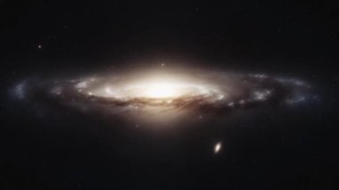 Siyah uzayda Samanyolu Galaksisi. Yüksek kalite 4k görüntü