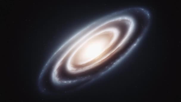 Una Grande Galassia Spirale Vola Ovunque Nello Spazio Nero Nelle — Video Stock