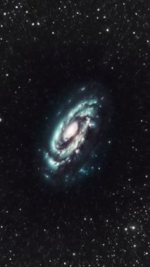Evren boyunca uzak galaksilerin kalbine yolculuk. Yüksek kalite 4k görüntü