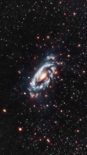 Lecąc Przez Kosmos Galaktyki Spiralnej Pionowe Wideo Materiał Wysokiej Jakości — Wideo stockowe