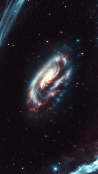 Fundo Cósmico Voar Para Galáxia Imagens Alta Qualidade — Vídeo de Stock