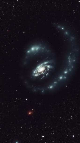 Evren Boyunca Uzak Galaksilerin Kalbine Yolculuk Yüksek Kalite Görüntü — Stok video