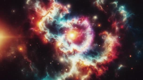 Πετάξτε Μέσα Στο Γαλαξία Πολύ Όμορφα Χρώματα Διαστημικής Σκόνης Οποία — Αρχείο Βίντεο